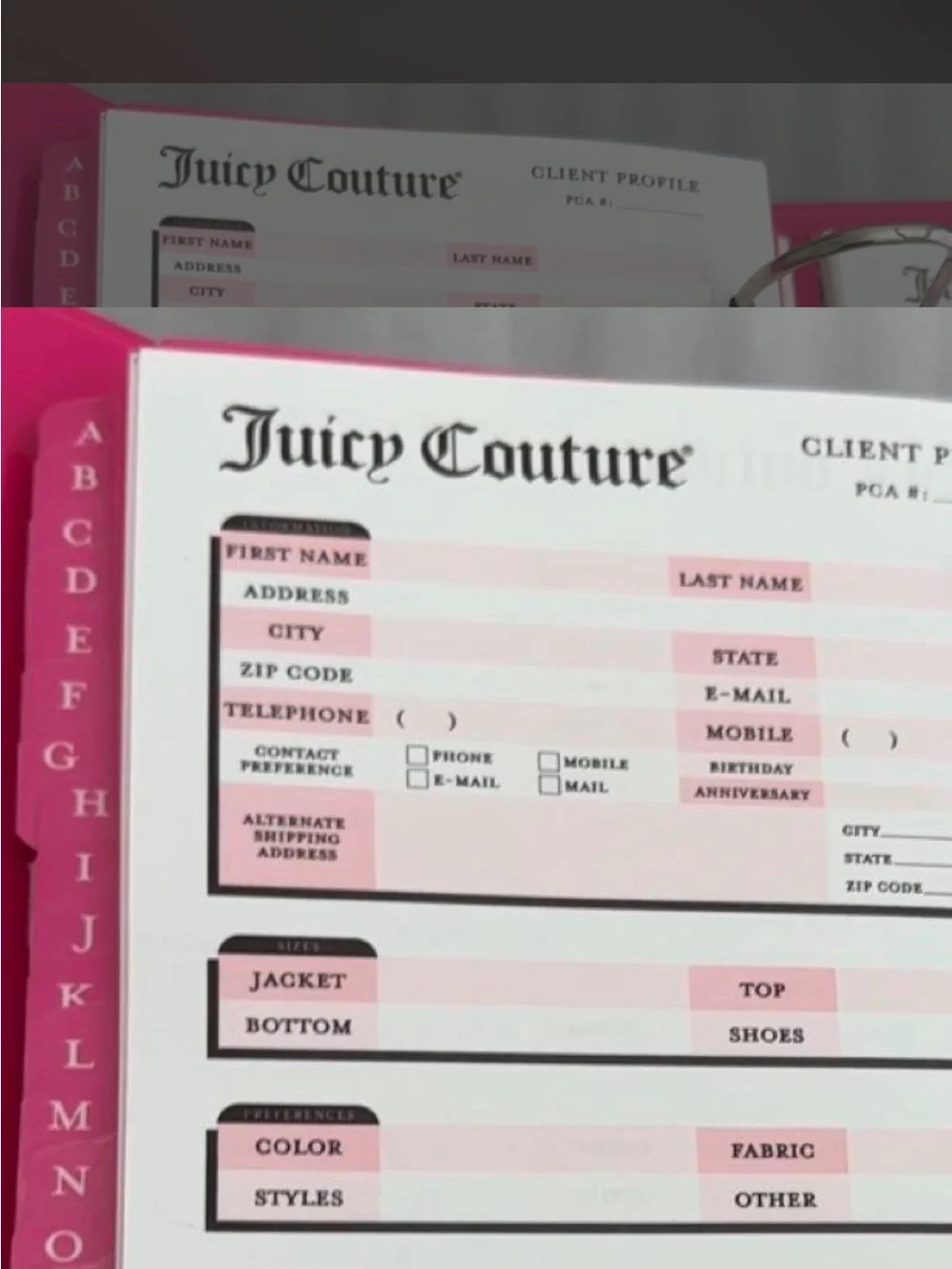 Juicy Couture Hot Pink Binder For A Personal Shopper New! Pen not included